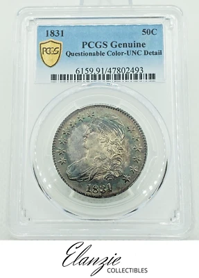 Medio dólar busto tapado 1831 graduación profesional detalles sin circular (increíbles detalles altos sin circular detalles) Foto 1 de 4