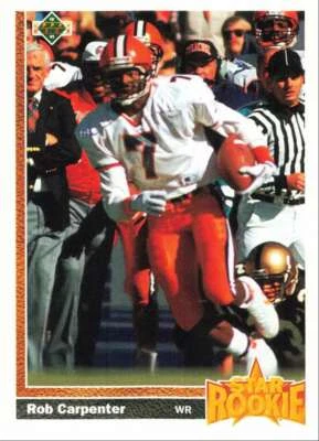 1991 Upper Deck Football Rob Carpenter Star Rookie #14 - Image 1 of 2