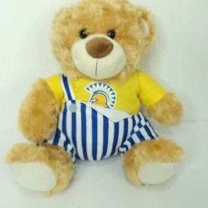 Maskottchenfabrik Trojaner Fußball Plüschbär abnehmbare Kleidung gelb blau weiß 11 - Bild 1 von 7