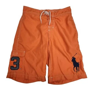 Polo Ralph Lauren Big Pony 3 Swim Trunks Boys Medium Board Shorts Lined Embroide - Picture 1 of 10