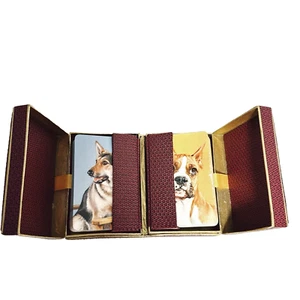 Alf Cooke Dog Playing Cards Vintage Shepherd Boxer Double Set Case 50s 60s (t15) - Foto 1 di 19