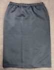 Vintage Skirt Below the Knee Midi Length Black Pull-On Back Pleat Detail Joyce