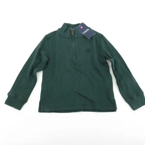 Chaps Boys Green Ribbed 1/4 Zip Shirt Size 4 NWT $36 - Picture 1 of 3