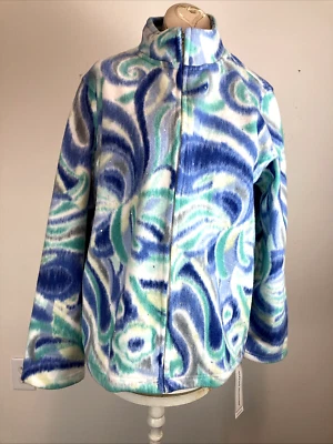 Alfred Dunner Fleece Jacket Women’s Small Aurora Borealis Soft Cozy Luxury NEW - Image 1 of 4