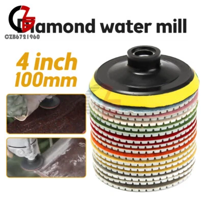 Diamond Polishing Pads 4 inch Wet/Dry 10 Piece Set Granite Stone Concrete Marble