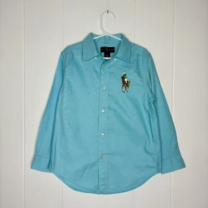 Ralph Lauren Little Boy's Big Pony Oxford Chambray Shirt Light Blue Boy’s Size 6 - Picture 1 of 6