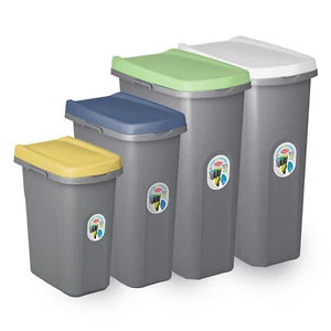 HOME CENTRE Lift Top Plastic Kitchen Waste Bin 15-25-40L Slim Paper Recycling - Picture 1 of 43