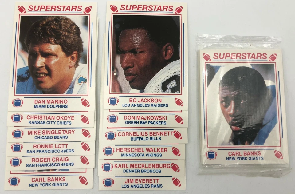 (2)x 1990 MSA SuperStars Ralston Purina Football Trading Card Complete Set Lot  - Image 1 of 3