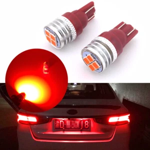 2x Brilliant Red T10 168 W5W LED Car License Plate Light Bulbs 194 175 2825 2821 - Picture 1 of 10