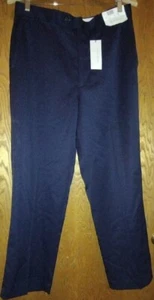 33x30 Blue Tailored Dress Pants Slacks Office Business Flat Front Wool L Raphael - Picture 1 of 9
