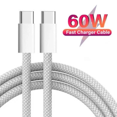 60W Cable 2M Nylon Load Fast Type-C for IPHONE 17/16/15 / IPAD/ Mac/Samsung - Image 1 of 4