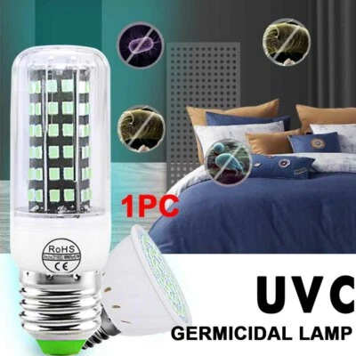 E27 E14 B22 Germicidal Lamp LED UVC Bulb Home Disinfection Sterilizing Light - Image 1 of 4