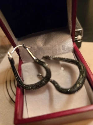 Green Diamond Hoops - Image 1 of 2