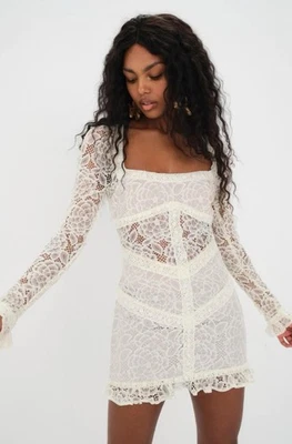 For Love & Lemons NEW Cleo White Lace Mini Dress Bridal Wedding Party Size XL - Image 1 of 4