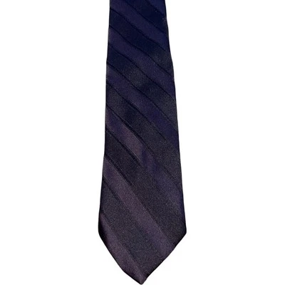 Corbata de cuello Via Manzoni clásica a rayas auto puntiaguda marrón para hombre 54" de largo Foto 1 de 4