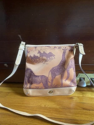 Bolso Bandolera HUNTING WORLD Estampado Safari - Hecho en Rumania - Estilo Vintage Raro Foto 1 de 4