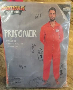 Prisone Jumpsuit Men Orange Prison Escaped Inmate MEDIUM Spooktacular Creations  - Picture 1 of 1