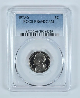 1973-S Jefferson Nickel PR69 DCAM PCGS Blue Label *0873 - Image 1 of 4