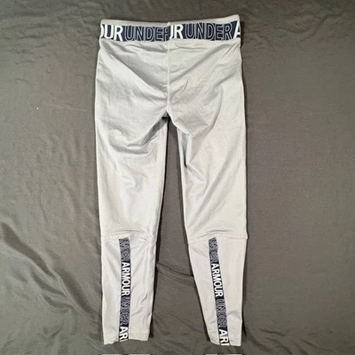 Under Armour Girls Gray Fitted Leggings Pants 1347110 Youth Large Grey-NWT - Image 1 of 4
