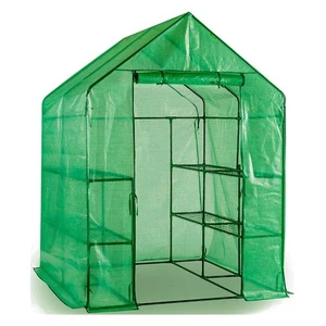 Greenhouse Grow Green House 4'8" x4'8" Walk in Plastic Plant with 3 Tiers 12 ... - Picture 1 of 9