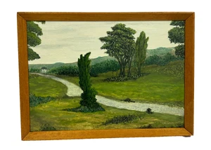 Vintage Original Landscape Oil Painting Signed C.H. 1977 H27xL37cm E12 G498 - Picture 1 of 8