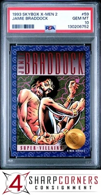 1993 SKYBOX X-MEN 2 #59 JAMIE BRADDOCK POP 1 PSA 10 - Image 1 of 3