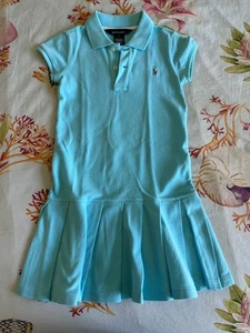 Girls Polo Ralph Lauren Light Blue Shirt Cotton Dress Size 6 - Picture 1 of 3