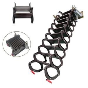 8.2Ft Chocolate Folding Loft Ladder Stairs Ceiling Attic Pull down 10+2 Steps - Picture 1 of 22