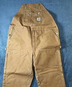 Carhartt Quilt Lined Zip to Thigh Bib Overalls Size R41-BRN 48x32 NWT - Picture 1 of 24