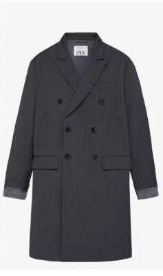 Zara Men's Limited Edition Grey Wool Forck Coat Size L - Image 1 of 4