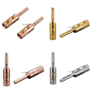 2pcs VIBORG Silver/Gold/Rhodium Plated 99.998% Pure Red Copper Banana Plug VB401 - Picture 1 of 5
