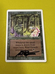 MTG Magic Wild Growth Signed Artist Proof x1 3RD Revised 3ED Mark Poole - Bild 1 von 2