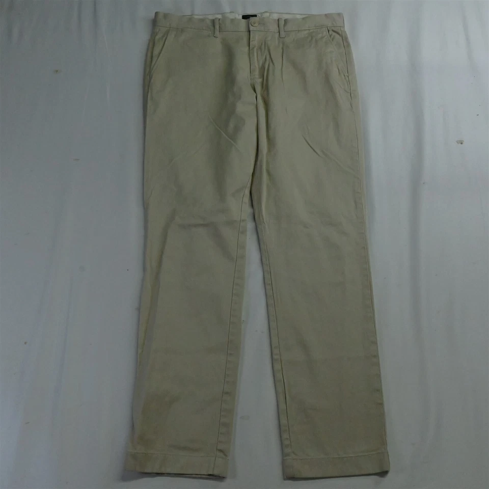J.CREW 34 x 32 Khaki Stretch E1590 770 Straight Mens Chino Pants - Image 1 of 4