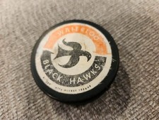 Vintage Waterloo Black Hawks hockey Puck USHL