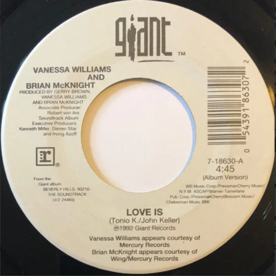 Vanessa Williams And Brian McKnight – Love Is 45 RPM RECORD Foto 1 de 2