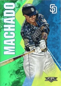 2019 Topps Fire Baseball Green /199 Manny Machado San Diego Padres #107 MLB SD - Picture 1 of 2