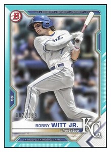 2021 Bowman Draft Aqua Bobby Witt Jr #BD-47 #82/199 Kansas City Royals