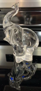 Vtg. Eneryda Glasbruk Sweden Clear Scandinavian Art Glass Elephant Figurine - Picture 1 of 7
