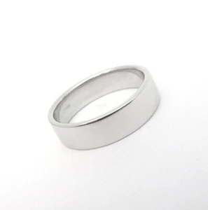 TIFFANY & Co. Platinum 6mm Essential Flat Band Ring 10 - Picture 1 of 7