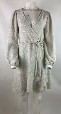 Vestido Suéter By Anthropologie Talla S Envolvente Beige Algodón Poliéster Manga Larga Circonita cúbica Foto 1 de 4