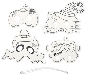 Mascarillas Para Colorear Para Niños De Halloween 4 Piezas - Imagen 1 de 1