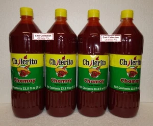 El Chilerito Chamoy Mexican Hot Sauce 33.8fl oz 1L (4 Bottles) New - Picture 1 of 2