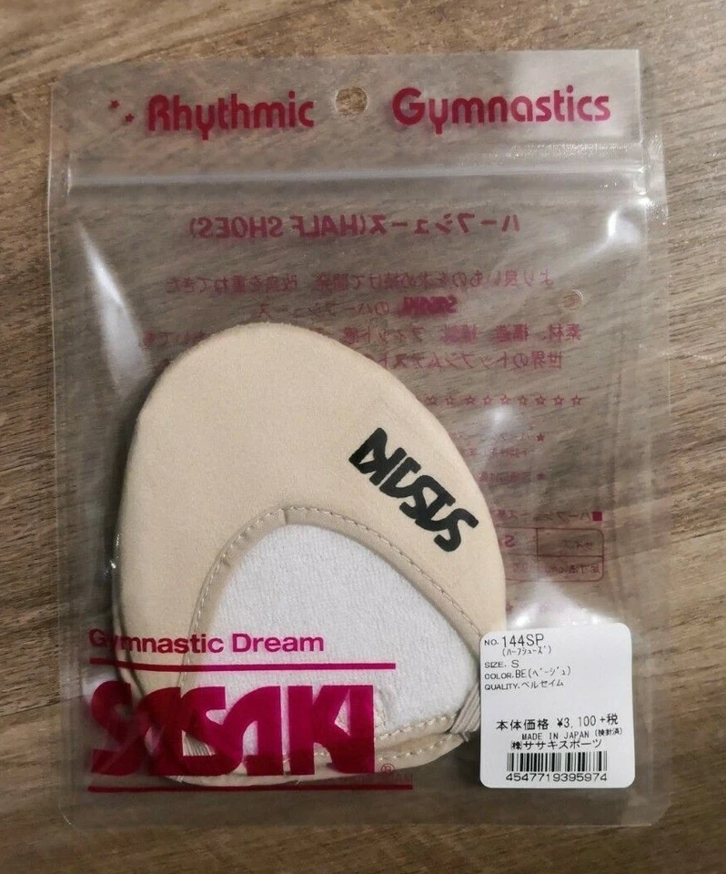 Sasaki Japan RG Rhythmic Gymnastics #144SP Half Shoes Beige Size S