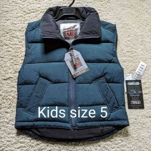 NEW Lift Ticket By Toma youth size 5 warm duck down green puffer zippered vest - Picture 1 of 9
