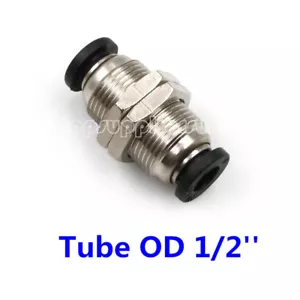 5pcs Tube OD 1/2" Push In Fitting Bulkhead Union Connect Tubing thru a Panel - Picture 1 of 4