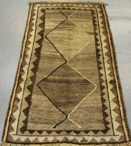 Old Handmade Oriental Parsian Gabbeh Wool Rug 145cm x 80cm - Picture 1 of 10
