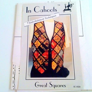 Vintage In Cahoots Great Squares Vest Pattern Sizes Small to XXL 1995 - Picture 1 of 2