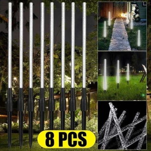 8x Solar Bubble Stick Lights LED Stake Lamps Garden Outdoor Bright White 30cm - Picture 1 of 10