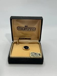 Tachuela de corbata vintage con cadena Caputo revestida de quilates de oro pesado galvanizada genuina - Imagen 1 de 7