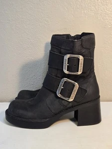 Botas de motociclista Harley Davidson de cuero negras para mujer talla 10 - Imagen 1 de 19